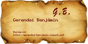 Gerendai Benjámin névjegykártya