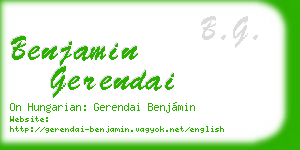 benjamin gerendai business card